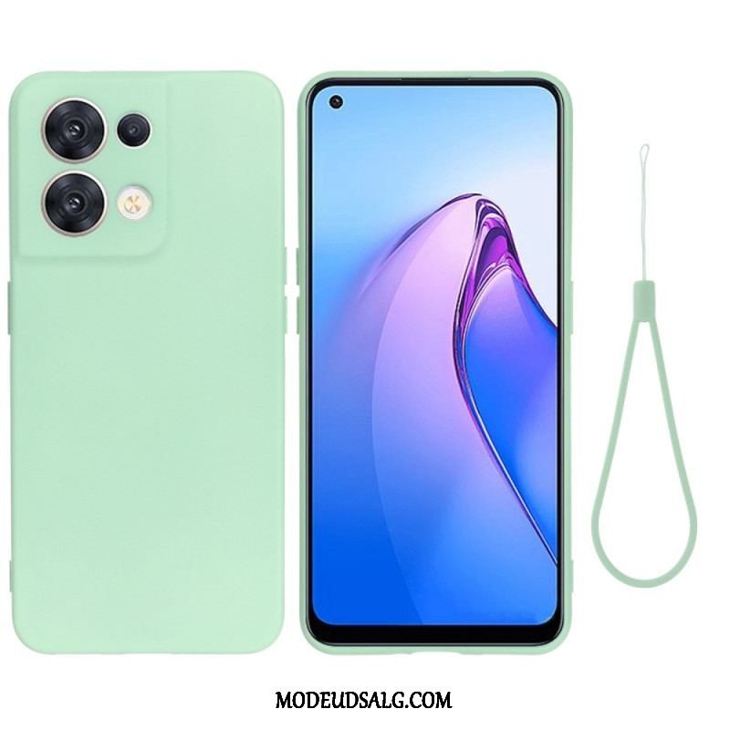 Cover Oppo Reno 8 Med Snor Strappy Flydende Silikone