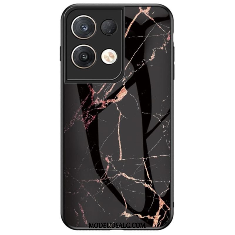 Cover Oppo Reno 8 Pro Marmor Hærdet Glas