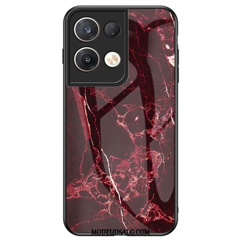 Cover Oppo Reno 8 Pro Marmor Hærdet Glas