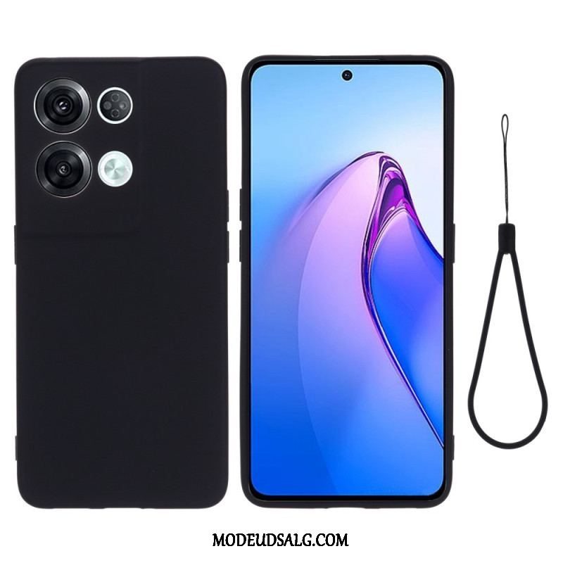 Cover Oppo Reno 8 Pro Med Snor Strappy Flydende Silikone