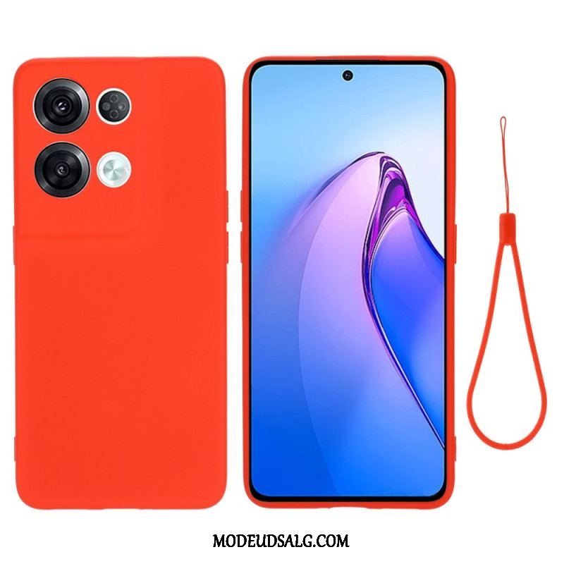 Cover Oppo Reno 8 Pro Med Snor Strappy Flydende Silikone