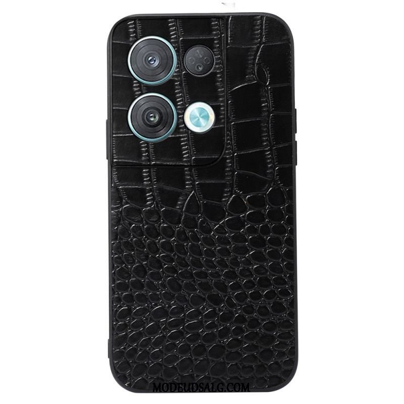 Cover Oppo Reno 8 Ægte Crocodile Texture Læder