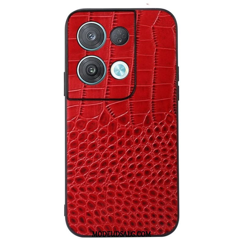 Cover Oppo Reno 8 Ægte Crocodile Texture Læder