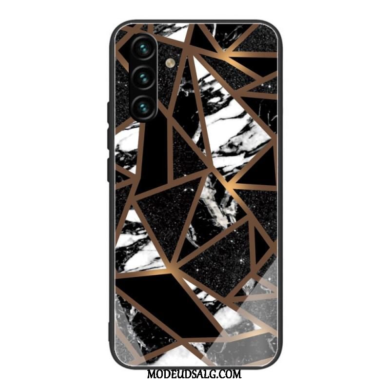 Cover Samsung Galaxy A13 5G / A04s Geometri Marmor Hærdet Glas