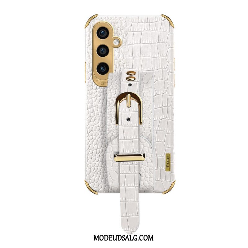 Cover Samsung Galaxy A15 Telefon Etui Krokodillestil Med Armbåndsstøtte