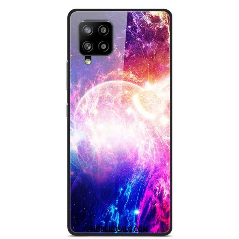 Cover Samsung Galaxy A42 5G Glas- Og Silikoneplaneter I Brand