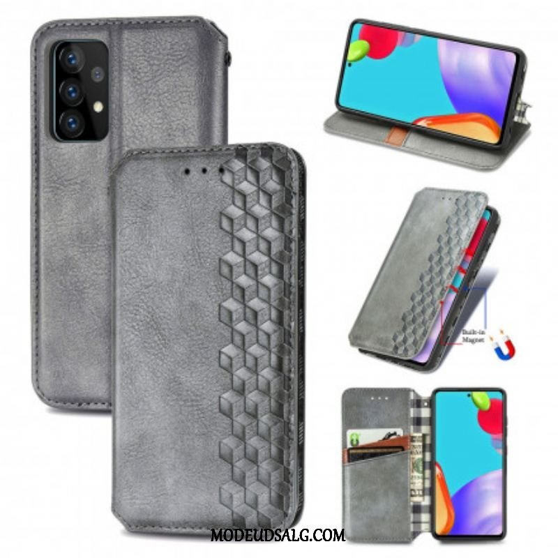 Cover Samsung Galaxy A52 4G / A52 5G / A52s 5G Flip Cover Diamanttekstur I Lædereffekt