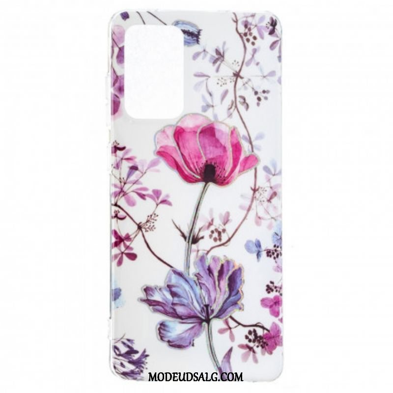 Cover Samsung Galaxy A52 4G / A52 5G / A52s 5G Marmorerede Blomster