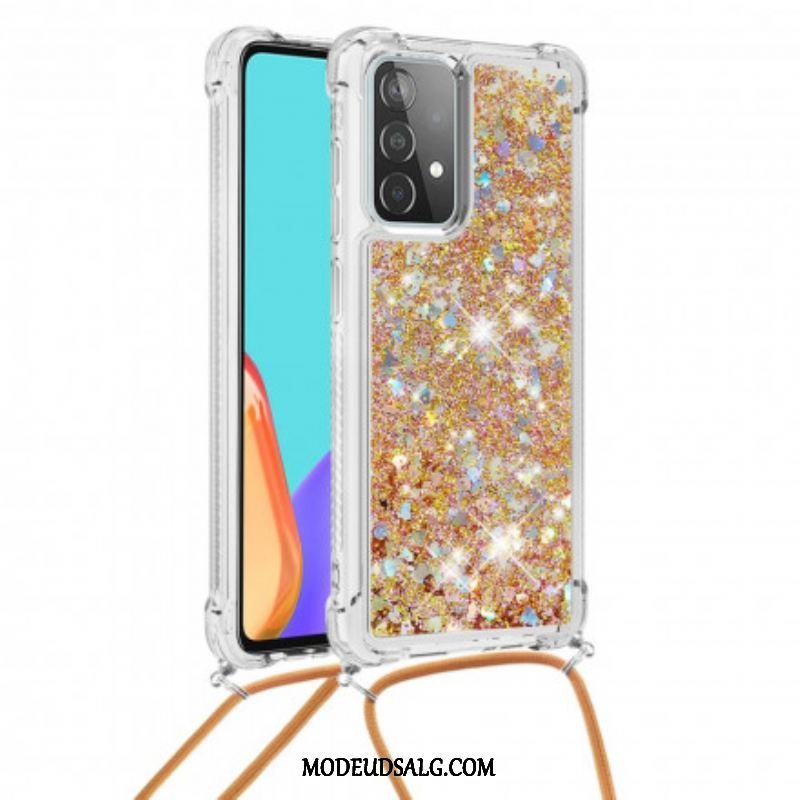 Cover Samsung Galaxy A52 4G / A52 5G / A52s 5G Pailletter Med Snøre