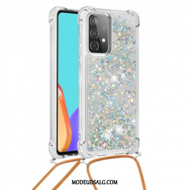 Cover Samsung Galaxy A52 4G / A52 5G / A52s 5G Pailletter Med Snøre