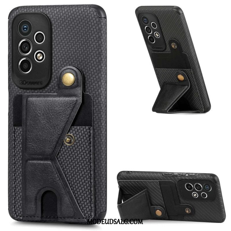 Cover Samsung Galaxy A53 5G Carbon Fiber Kortholder Beslag