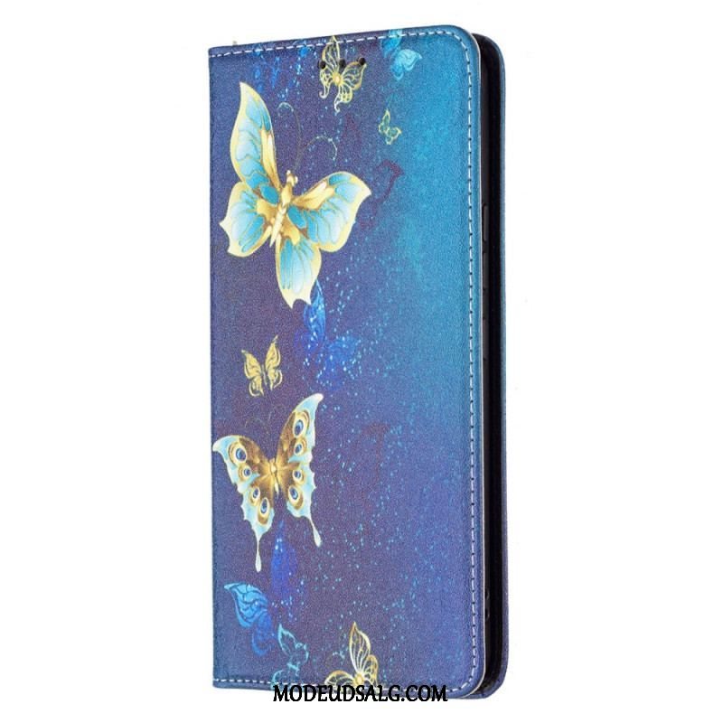 Cover Samsung Galaxy A53 5G Flip Cover Farverige Sommerfugle