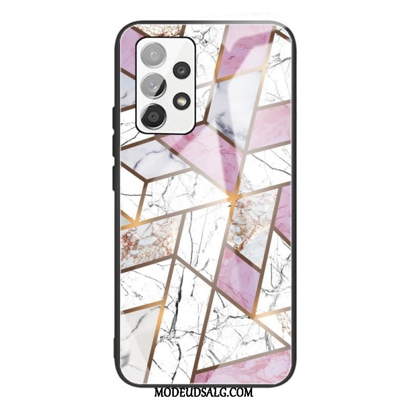 Cover Samsung Galaxy A53 5G Geometri Marmor Hærdet Glas