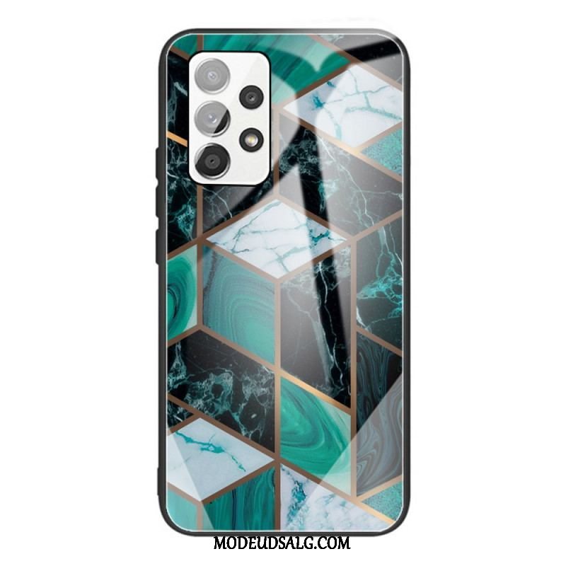 Cover Samsung Galaxy A53 5G Geometri Marmor Hærdet Glas