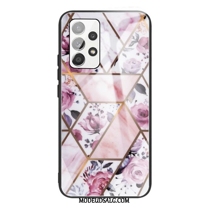 Cover Samsung Galaxy A53 5G Geometri Marmor Hærdet Glas