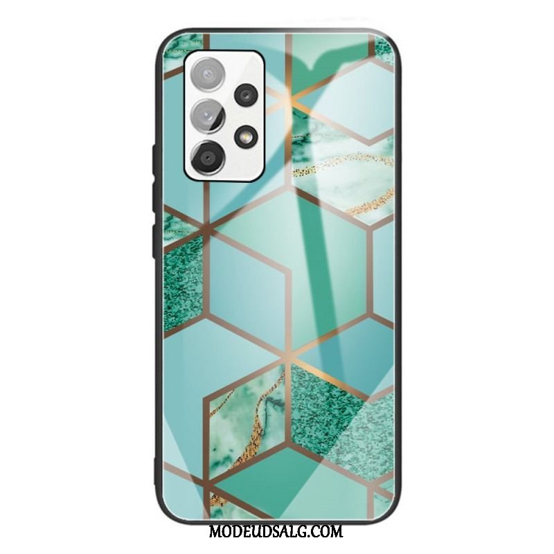 Cover Samsung Galaxy A53 5G Geometri Marmor Hærdet Glas