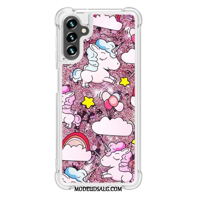 Cover Samsung Galaxy A54 5G Glitter Enhjørninger