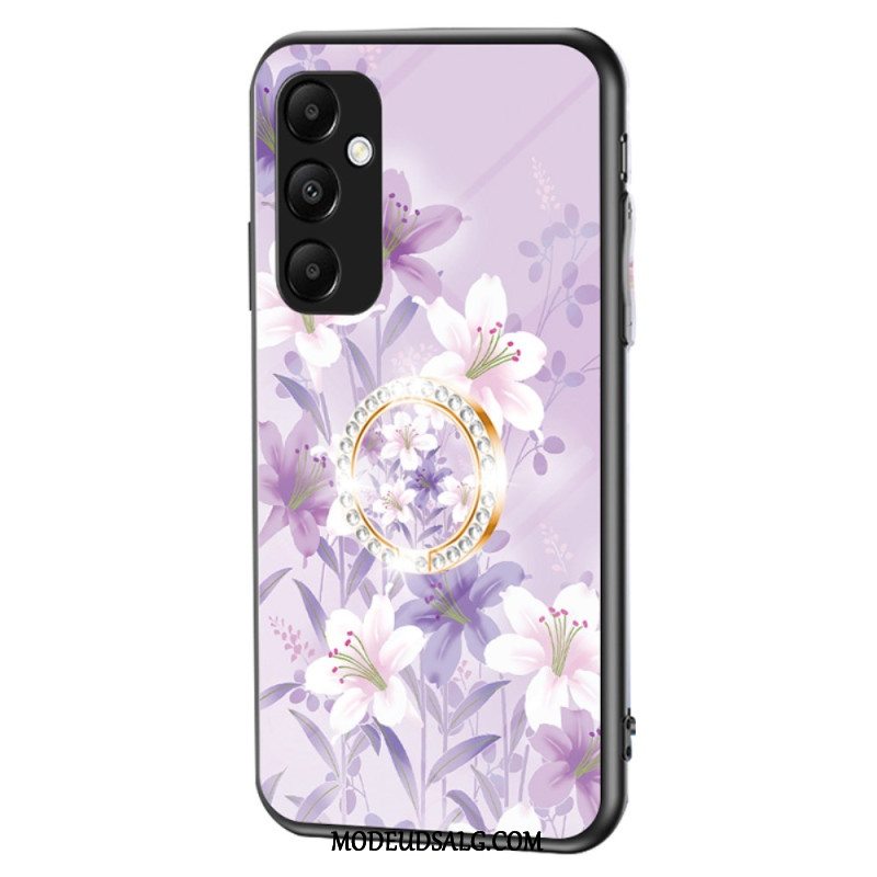 Cover Samsung Galaxy A55 5g Hærdet Glas Med Blomstermønsterholder