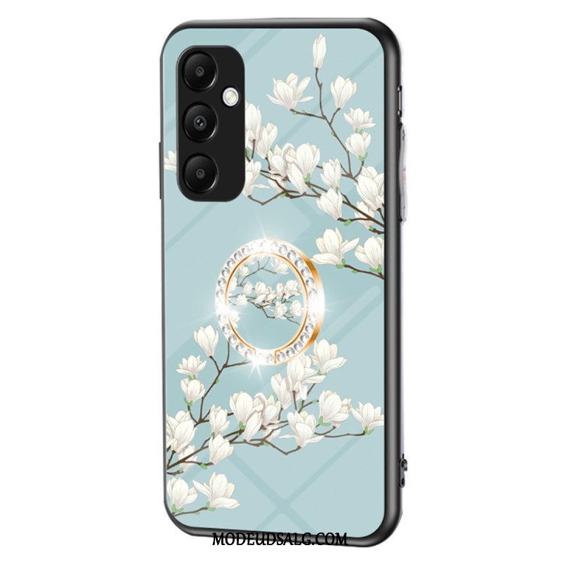 Cover Samsung Galaxy A55 5g Hærdet Glas Med Blomstermønsterholder