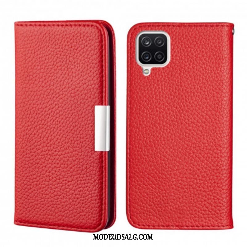 Cover Samsung Galaxy M12 / A12 Flip Cover Imiteret Læder Litchi Ultra Chic