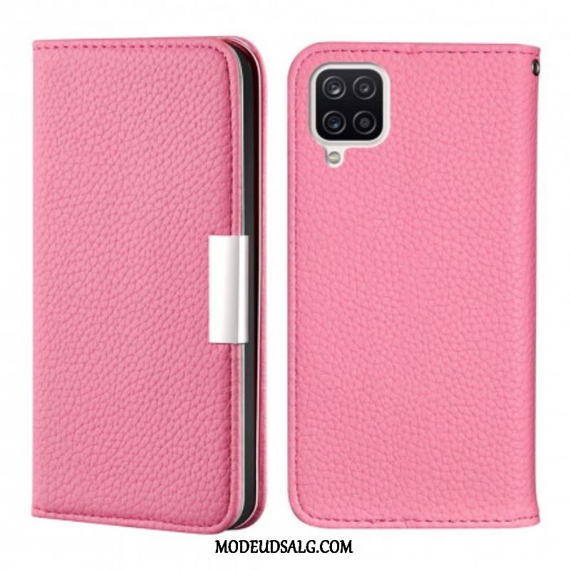 Cover Samsung Galaxy M12 / A12 Flip Cover Imiteret Læder Litchi Ultra Chic