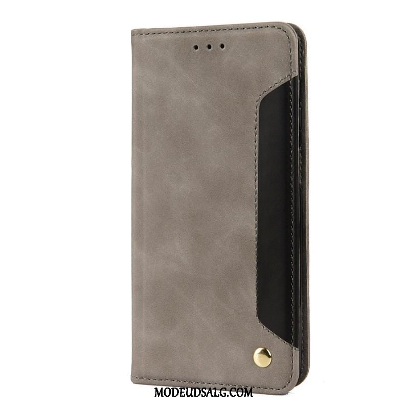 Cover Samsung Galaxy M12 / A12 Flip Cover Tofarvet Business Lædereffekt