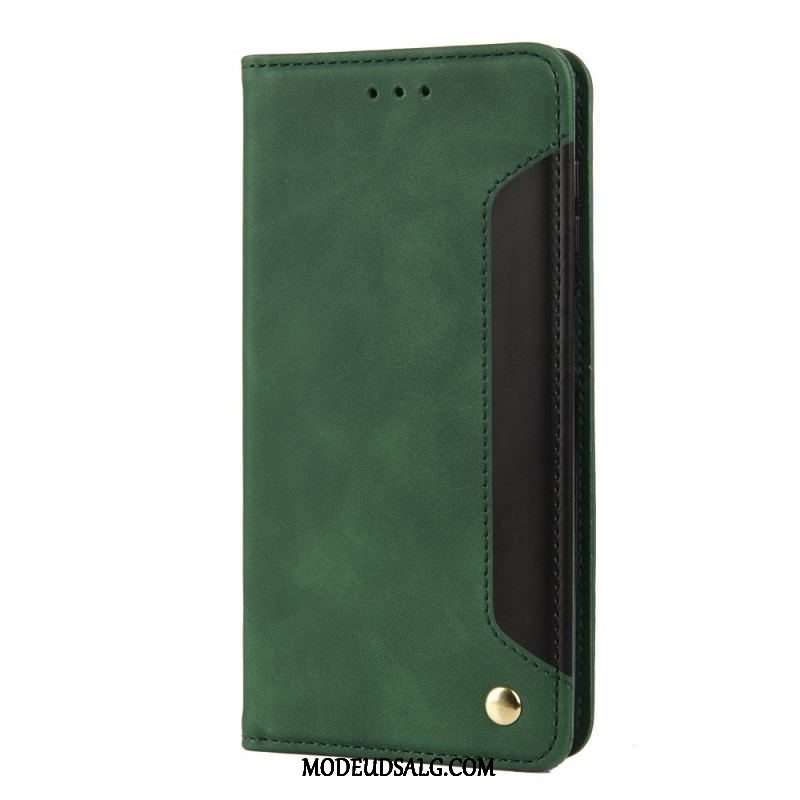 Cover Samsung Galaxy M12 / A12 Flip Cover Tofarvet Business Lædereffekt