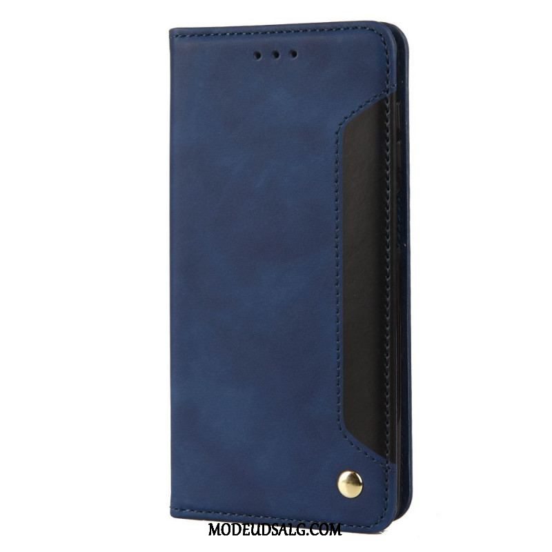 Cover Samsung Galaxy M12 / A12 Flip Cover Tofarvet Business Lædereffekt