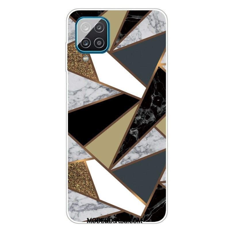 Cover Samsung Galaxy M12 / A12 Geometrisk Marmor