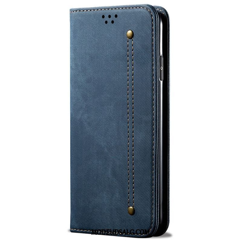 Cover Samsung Galaxy M52 5G Flip Cover Denim Stof