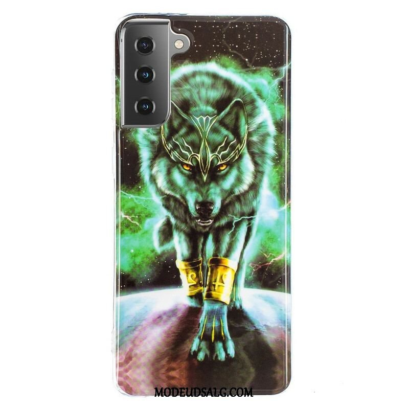 Cover Samsung Galaxy S21 5G Fluorescerende Wolf Series