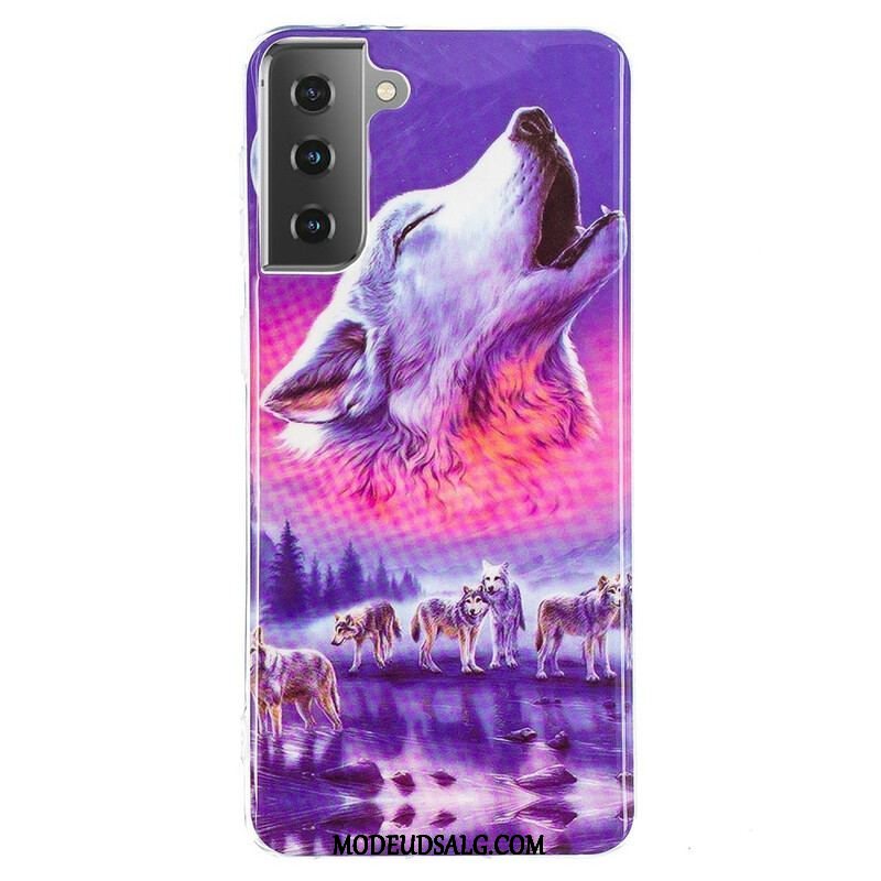 Cover Samsung Galaxy S21 5G Fluorescerende Wolf Series