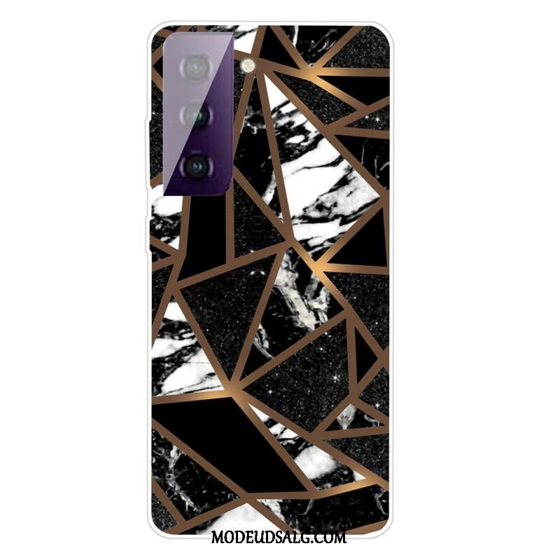 Cover Samsung Galaxy S21 5G Geometrisk Marmor