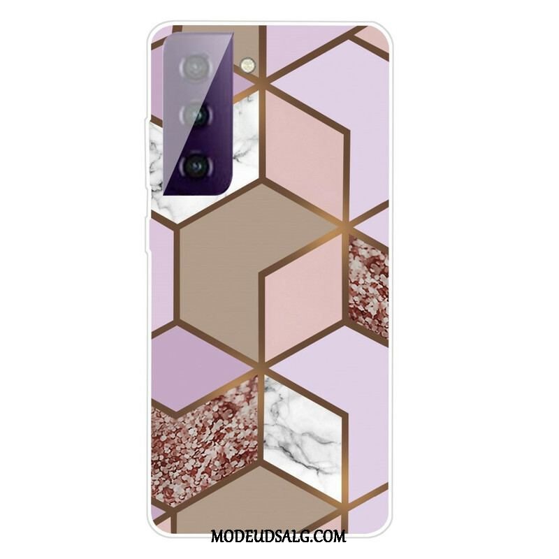 Cover Samsung Galaxy S21 5G Geometrisk Marmor