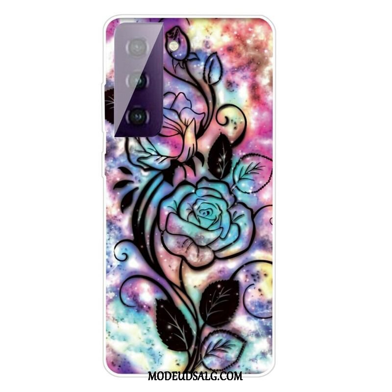 Cover Samsung Galaxy S21 FE Grafiske Blomster