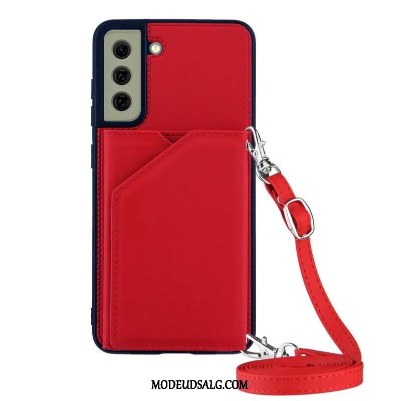 Cover Samsung Galaxy S21 FE Multi-card Support Håndfri Og Lanyard