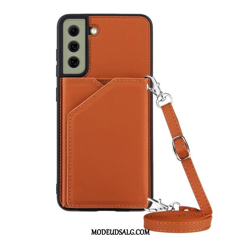 Cover Samsung Galaxy S21 FE Multi-card Support Håndfri Og Lanyard