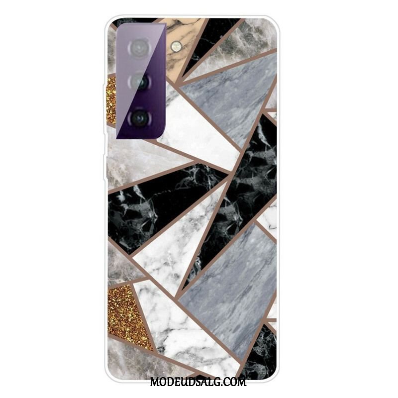 Cover Samsung Galaxy S21 FE Variabel Geometrisk Marmor