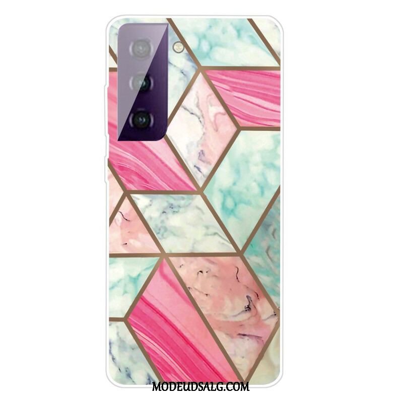 Cover Samsung Galaxy S21 FE Variabel Geometrisk Marmor