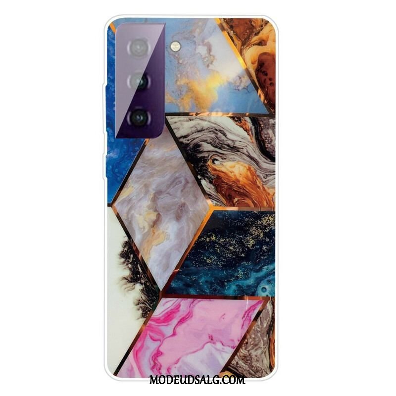 Cover Samsung Galaxy S21 FE Variabel Geometrisk Marmor