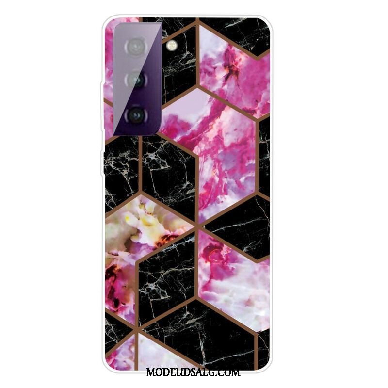 Cover Samsung Galaxy S21 FE Variabel Geometrisk Marmor