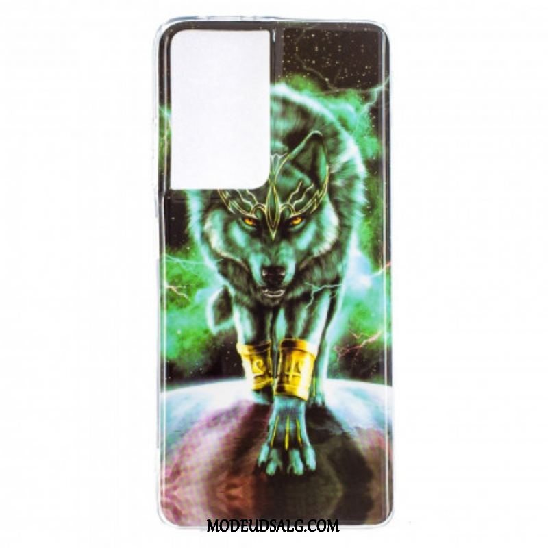 Cover Samsung Galaxy S21 Ultra 5G Fluorescerende Wolf Series