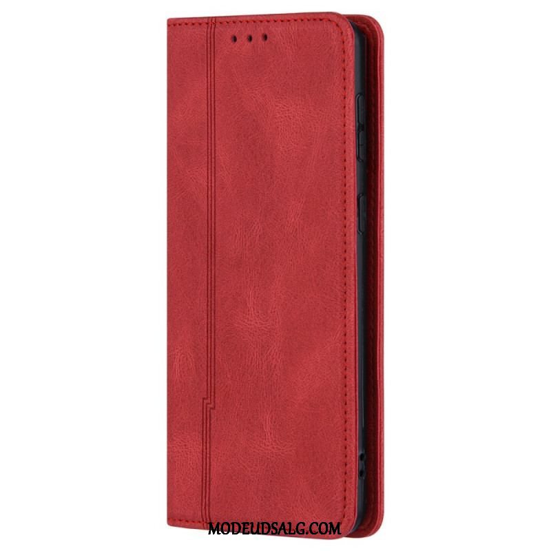 Cover Samsung Galaxy S22 5G Flip Cover Stil Læder Linje