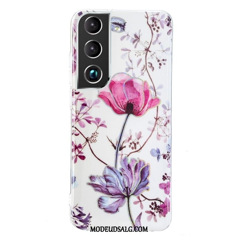 Cover Samsung Galaxy S22 5G Marmorerede Blomster