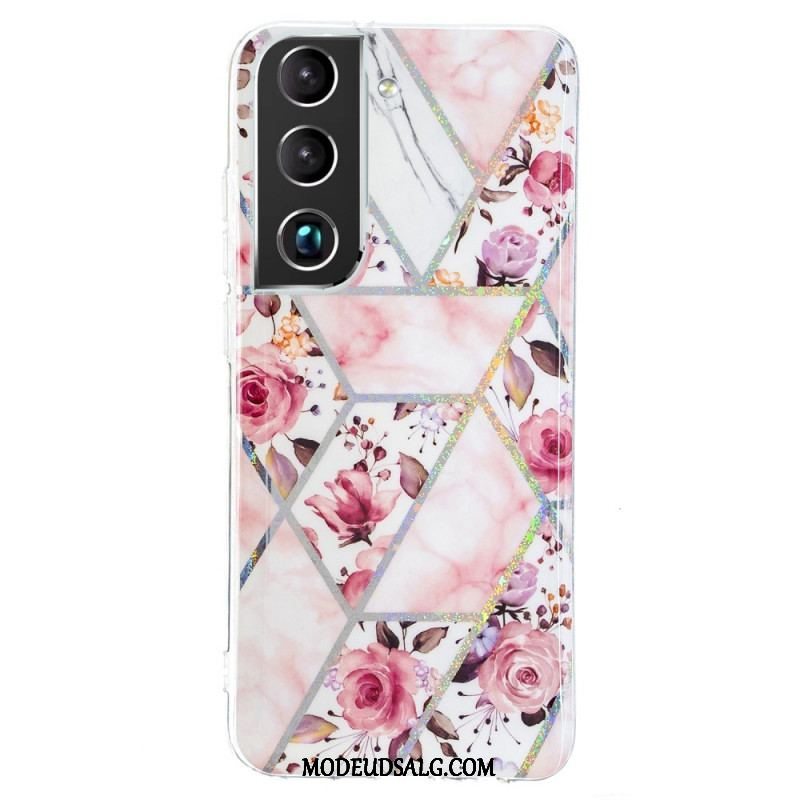 Cover Samsung Galaxy S22 5G Marmorerede Blomster