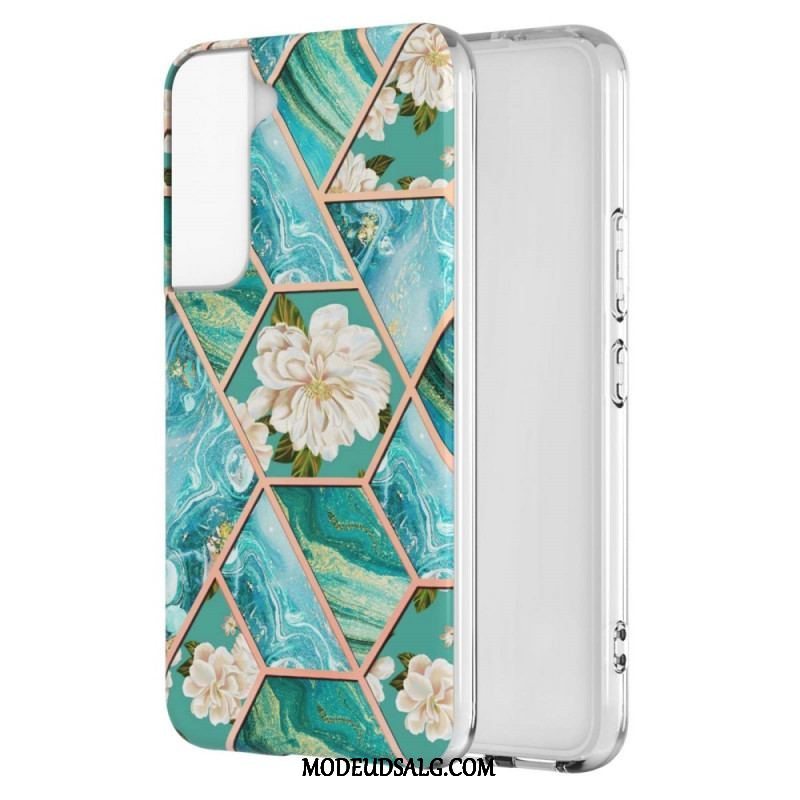 Cover Samsung Galaxy S22 Plus 5G Marmoreret Blomster