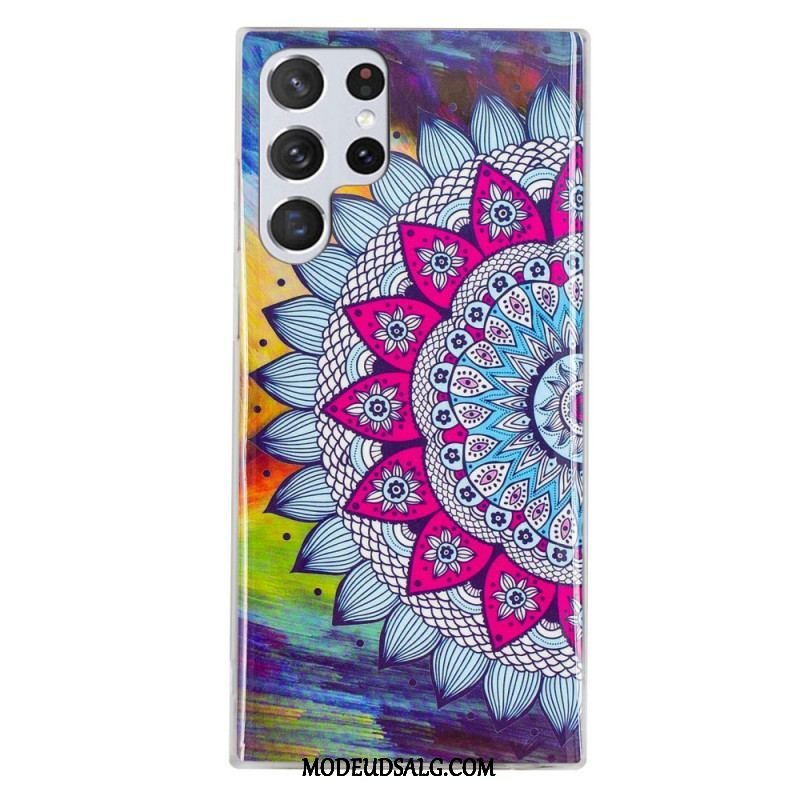 Cover Samsung Galaxy S22 Ultra 5G Fluorescerende Blomsterserie