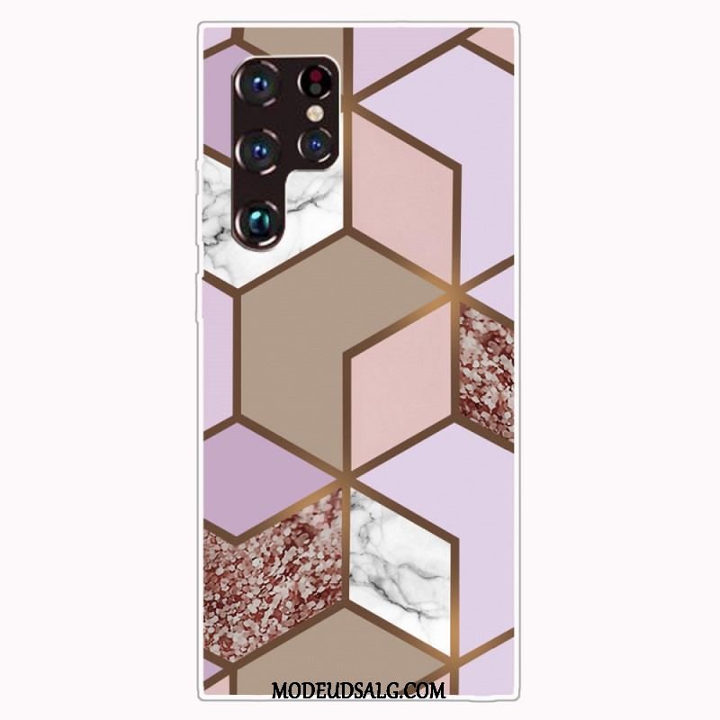 Cover Samsung Galaxy S22 Ultra 5G Geometrisk Marmor