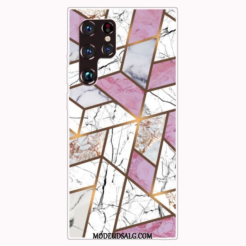 Cover Samsung Galaxy S22 Ultra 5G Geometrisk Marmor