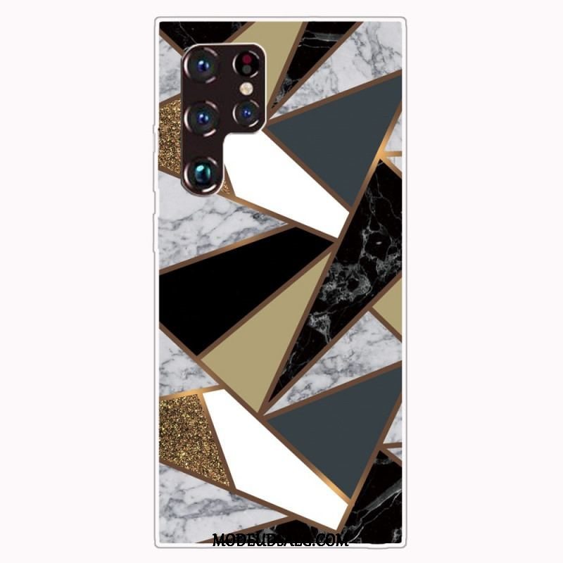 Cover Samsung Galaxy S22 Ultra 5G Geometrisk Marmor